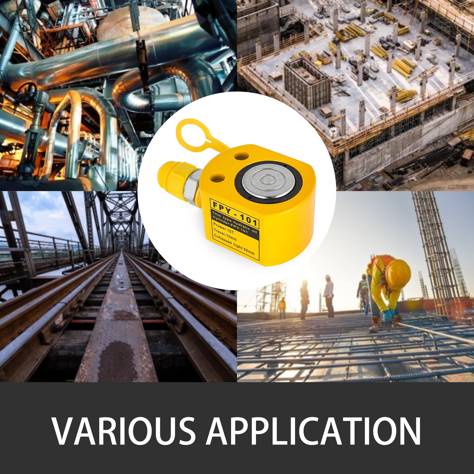 10t 10mm Cilindro Hidráulico Gato Hidraulico Profesional Bomba De Presión