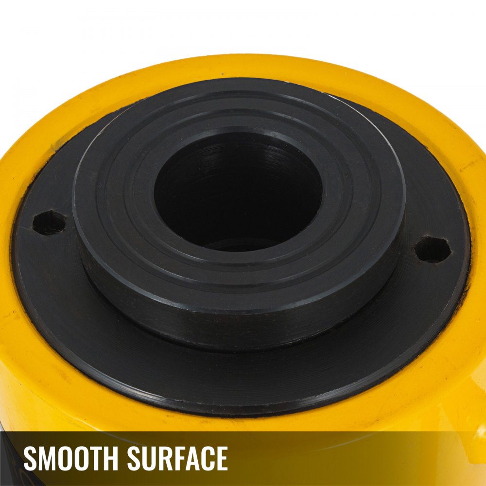 VEVOR Hydraulic Cylinder Jack, 30T Capacity, 50mm Stroke, Single-Acting, Portable, Yellow, Hydraulic Trolley Jack, Hollow Piston Jack, 10.8kg Hydraulic Bottle for Riggers and Manufacturers