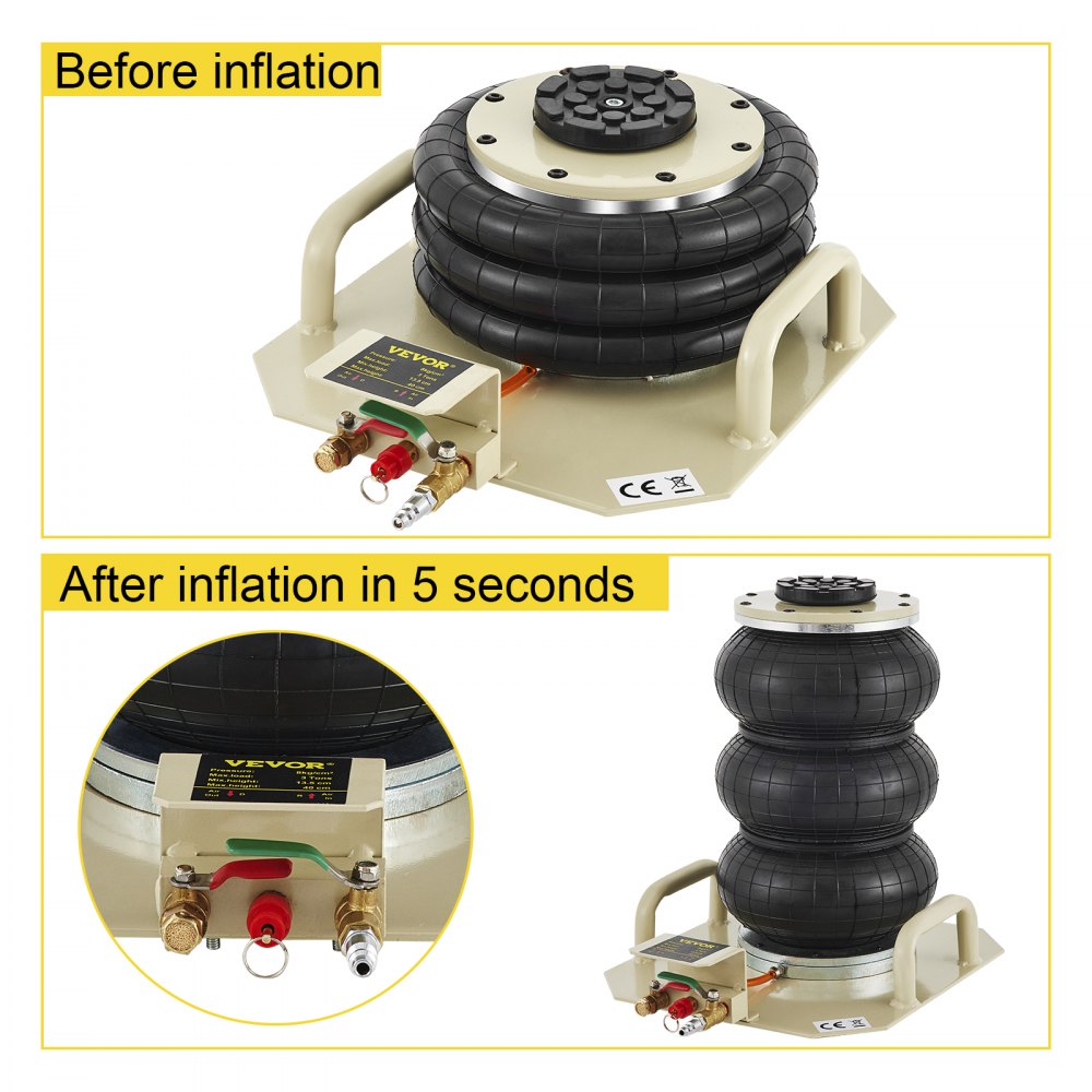 VEVOR Gato De Aire Gato Neumático de 6600 Lbs Gato Neumatico 3T para Automóviles Minivans Suv etc