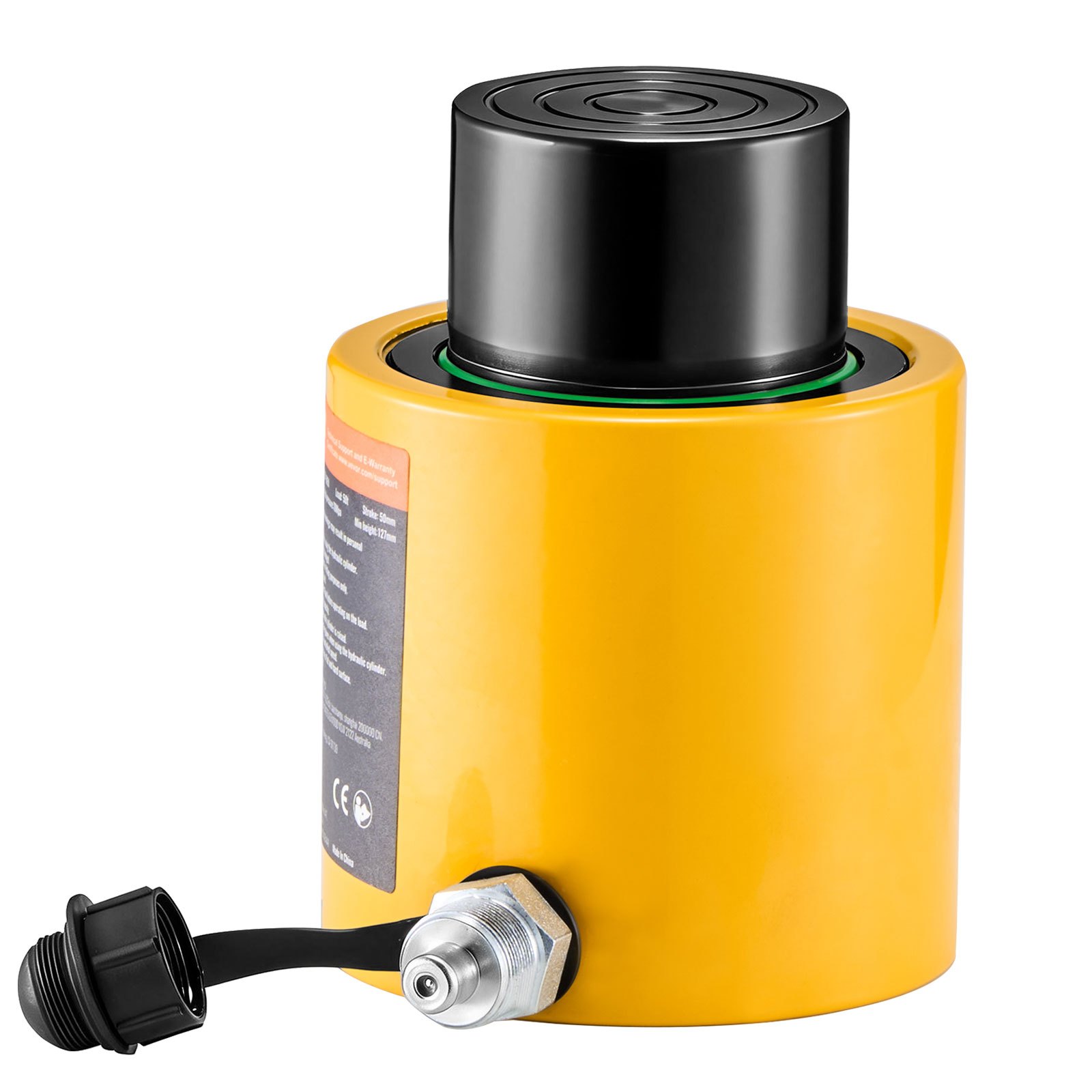 VEVOR Gato Hidráulico Carretilla Capacidad de 50 t, Gato Hidráulico para Coche, Carrera del Pistón de 50 mm, Simple Efecto, Altura Total de 112 mm, para Coche, Furgoneta, Barco, Camión, Caravana