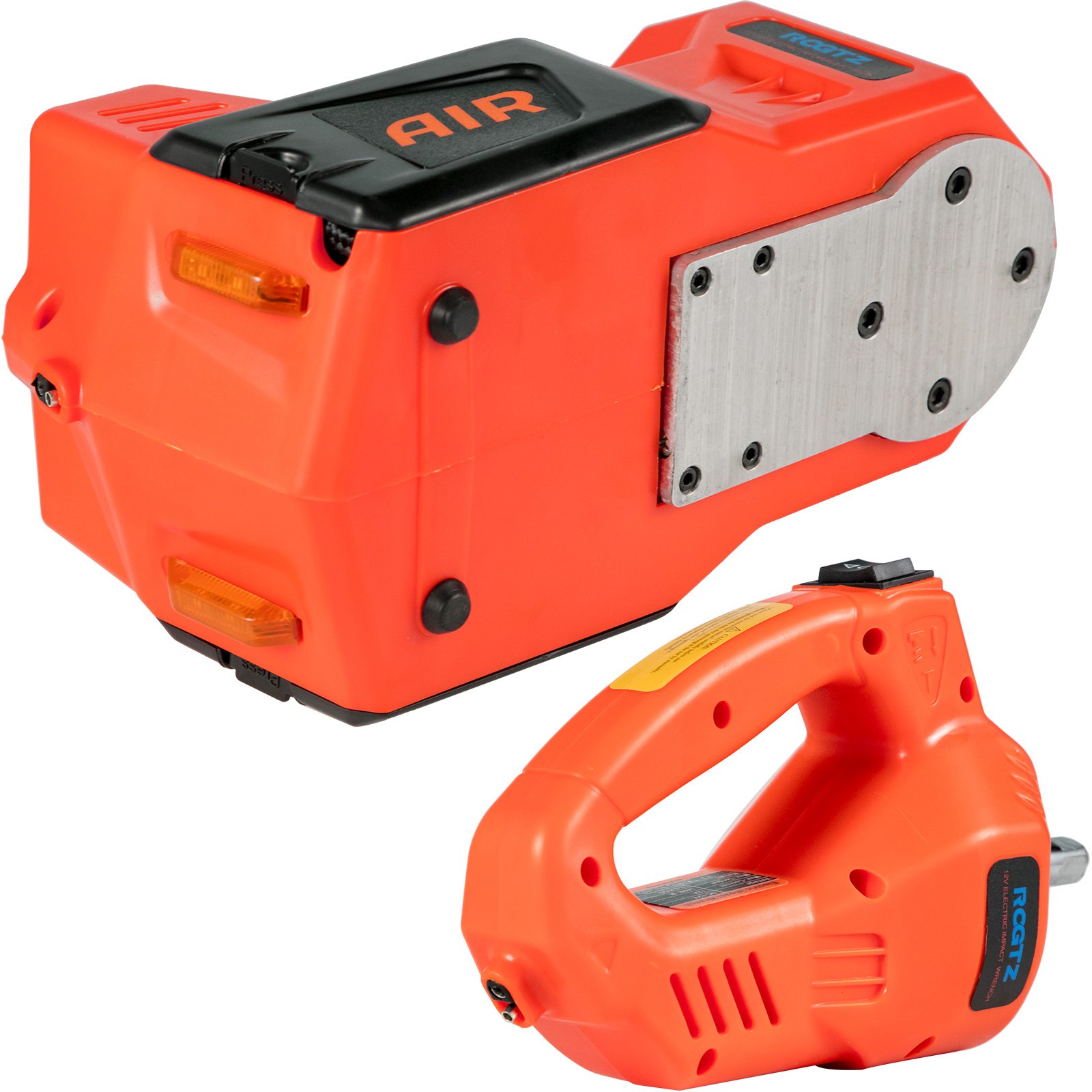 Gato eléctrico para coche VEVOR en color rojo, con componentes resistentes y diseño ergonómico.