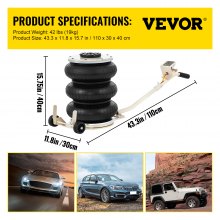 VEVOR Gato Neumático 5T Gato de Aire de Bolsa Gato Neumático de Aire Gato Neumatico para Coche