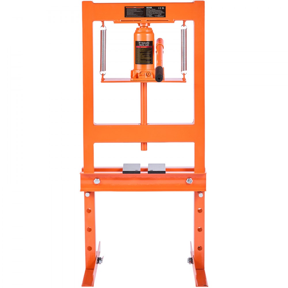 VEVOR Workshop Press Hydraulic Press 6 t, Car Frame Press Press 55-250 mm, 110 mm Stroke Height Manual Bearing Press Carbon Steel Workshop Press for Car Bushings, Ball Joints, U-Joints etc.