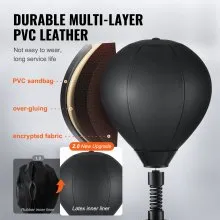 VEVOR Barra Giratoria de Boxeo Montada en Pared 735 x 230 x 175 mm Barra Giratoria con Pelota de Boxeo Entrenador de Velocidad de Boxeo Ajustable Barra de Boxeo Reflejo con Guantes para Fitness, Negro