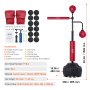 VEVOR Box Speed Trainer, Punching Bag with Stand, Reflex Punching Bag for Teens & Adults, Height-Adjustable Freestanding Punching Bag Set with Gloves, Workout Speed Bag for Training, Red