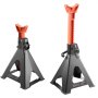VEVOR Jack Stands, 6 Ton (13,000 lbs) Capacity, 370-580 mm Adjustable Height, Heavy Duty Steel Jack Auto Stands with Double Locking, for Lifting RV, Small Truck, Car, SUV, 1 Pair, Black and Orange