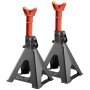 VEVOR Jack Stands, 6 Ton (13,000 lbs) Capacity, 370-580 mm Adjustable Height, Heavy Duty Steel Jack Auto Stands with Double Locking, for Lifting RV, Small Truck, Car, SUV, 1 Pair, Black and Orange