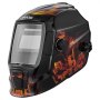 VEVOR Welding Helmet Auto Darkening, 93 x 43 mm True Color Welding Hood, Solar-Powered Welder Mask 2 Arc Sensors, Shade 4/9-13 for TIG MIG ARC Weld Grinding - CRIUS Series (Yellow Flame Pattern)