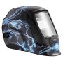 VEVOR Welding Helmet Auto Darkening, 93 x 43 mm True Color Welding Hood, Solar Powered Welder Mask 2 Arc Sensors, Shade 4/9-13 for TIG MIG ARC Weld Grinding - CRIUS Series (Blue Lightning Pattern)