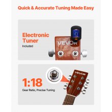 VEVOR Guitarra Acústica con Corte de 1041,4 mm con Tapa de Abeto Macizo Natural