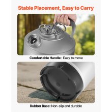 VEVOR Kit de Limpieza para Barriles de Cerveza de 6,5 L, de Acero Inoxidable 304, con Anilla en D y Base de Goma, Apto para Cerveceros Caseros y Pequeños Negocios de Bebidas, 235 x 250 x 285 mm