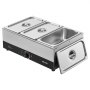 VEVOR Máquina para Derretir Chocolate 1200 W 3 Tanques, Fundidora de Chocolate de Acero Inoxidable, Rango de Temperatura de 30°C a 85°C, Sistema de Calentamiento por Baño de Agua, para Queso y Leche