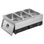VEVOR Máquina para Derretir Chocolate 1200 W 3 Tanques, Fundidora de Chocolate de Acero Inoxidable, Rango de Temperatura de 30°C a 85°C, Sistema de Calentamiento por Baño de Agua, para Queso y Leche