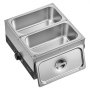 VEVOR Máquina para Derretir Chocolate 1200 W 2 Tanques, Fundidora de Chocolate de Acero Inoxidable, Rango de Temperatura de 30°C a 85°C, Sistema de Calentamiento por Baño de Agua, para Queso y Leche