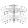 VEVOR Organizador de Esquina Cromado en Forma de Riñón, Estante de Almacenamiento de 2 Niveles con Altura Ajustable, Acero al Carbono para Gabinete de Esquina, Capacidad de 27 kg, 800 x 680 x 740 mm