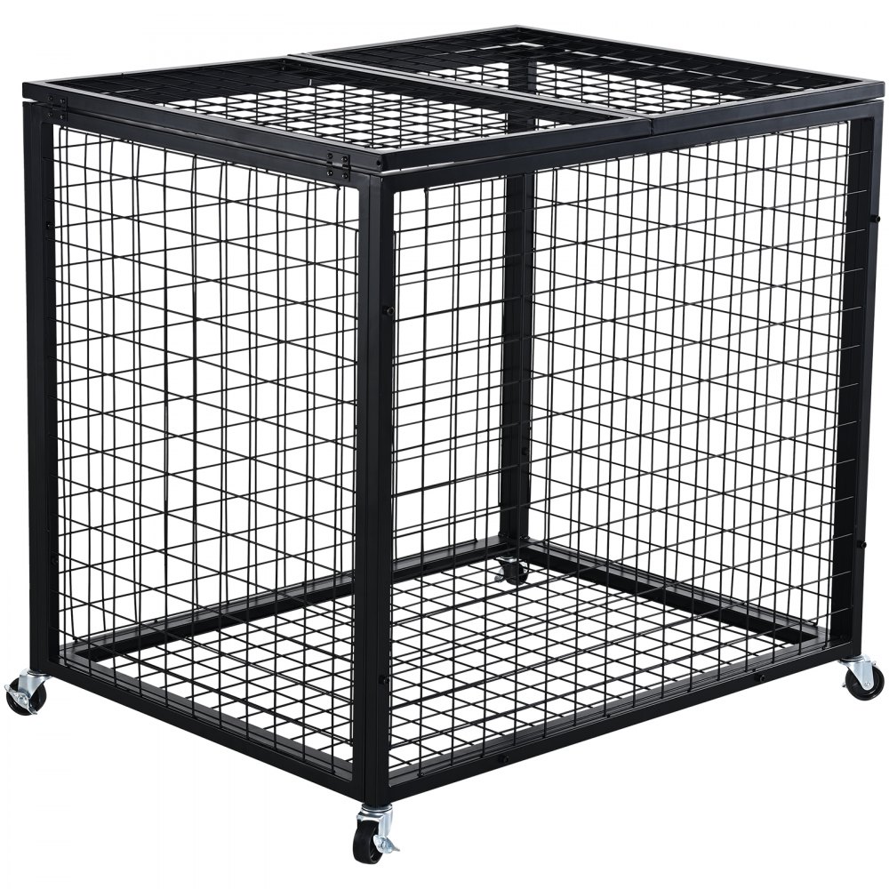 VEVOR Carro de Bolas con Cerradura 85x67,5x82,5 cm Jaula Móvil de Almacenamiento de Bolas con 4 Ruedas de Acero y Frenos Organizador para Equipo Deportivo Gimnasio Escuela Garaje Interior Exterior