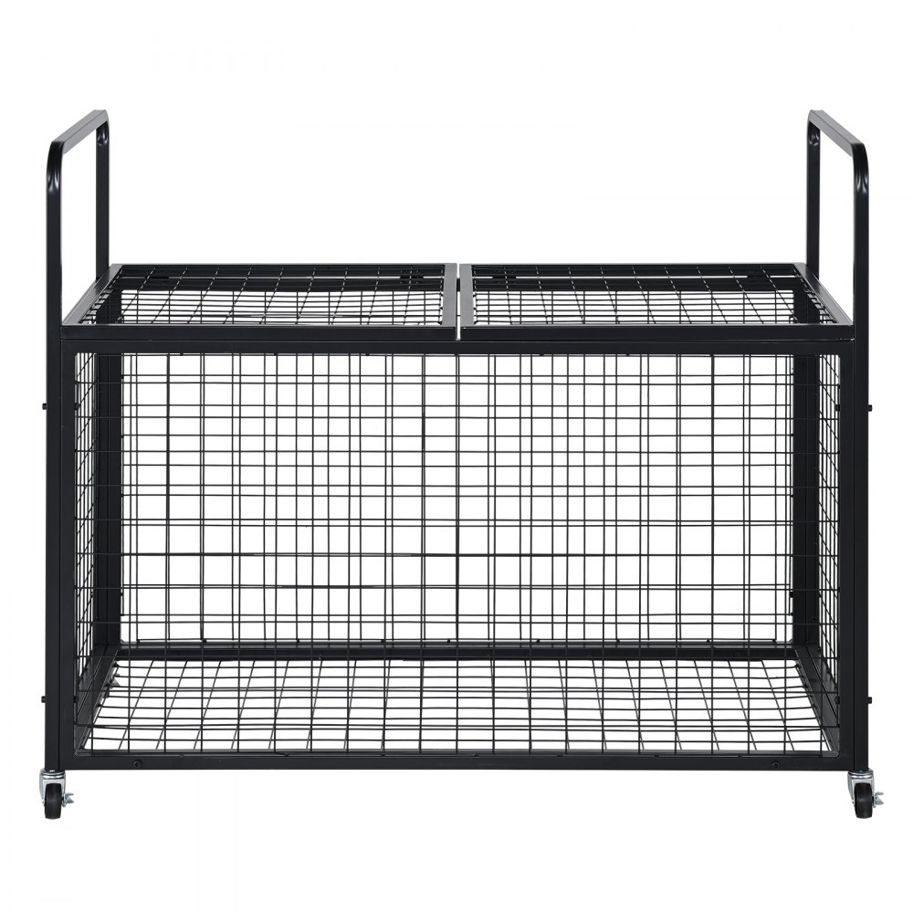VEVOR Carro de Pelotas con Cerradura Jaula Móvil de Almacenamiento de Pelotas 115x61x91,2cm con 4 Ruedas de Acero y Frenos Organizador para Equipos Deportivos Gimnasio Escuela Garaje Interior Exterior