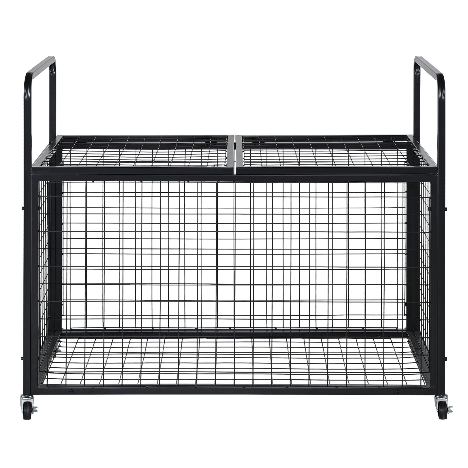 VEVOR Carro de Pelotas con Cerradura Jaula Móvil de Almacenamiento de Pelotas 115x61x91,2cm con 4 Ruedas de Acero y Frenos Organizador para Equipos Deportivos Gimnasio Escuela Garaje Interior Exterior