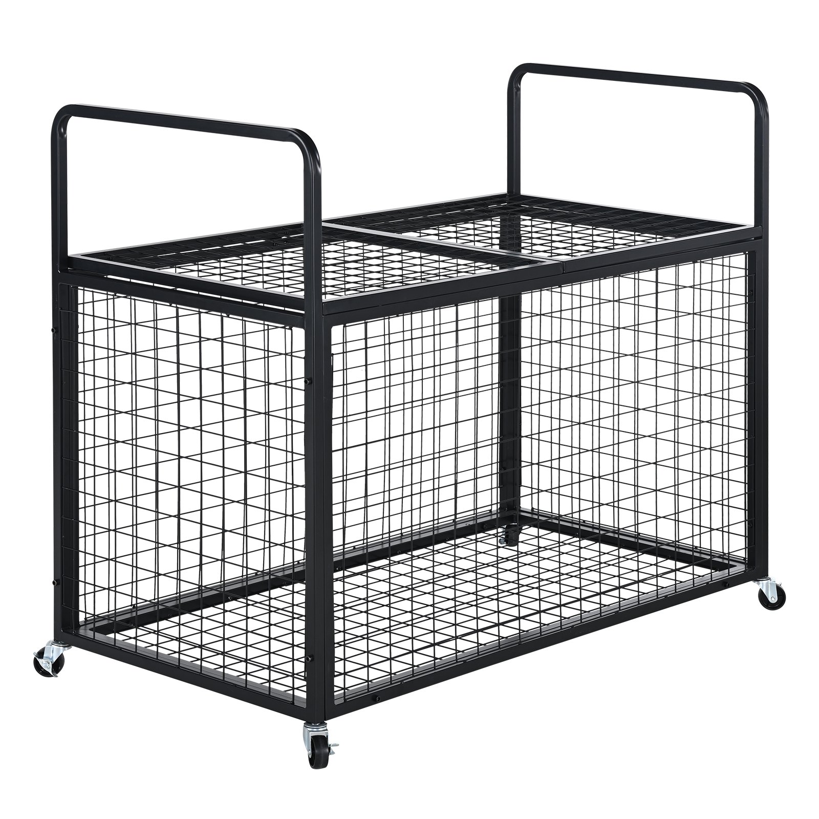 VEVOR Carro de Pelotas con Cerradura Jaula Móvil de Almacenamiento de Pelotas 115x61x91,2cm con 4 Ruedas de Acero y Frenos Organizador para Equipos Deportivos Gimnasio Escuela Garaje Interior Exterior