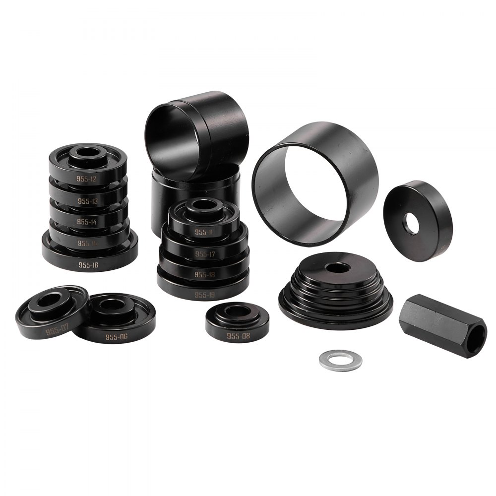 VEVOR Kit de Prensa Resistente para Cojinetes de Rueda, 23 uds, para Extracción e Instalación de Cojinetes de Tracción Delantera, con Tornillo Deslizante, Bujes, Placas de Manguito y Estuche