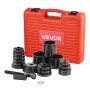 VEVOR Kit de Prensa Resistente para Cojinetes de Rueda, 23 uds, para Extracción e Instalación de Cojinetes de Tracción Delantera, con Tornillo Deslizante, Bujes, Placas de Manguito y Estuche