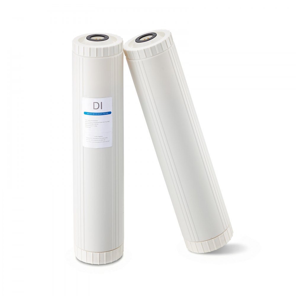 VEVOR Filtro Desionizado 2 x 4 L de Resina DI de Lecho Mixto, Cartucho de Resina para Sistema de Lavado Impecable, con Sistemas de Agua Desionizada PRS-207SLXC, PRS-TCXC, PRS-TCXC-PT y PRS-207XCGB