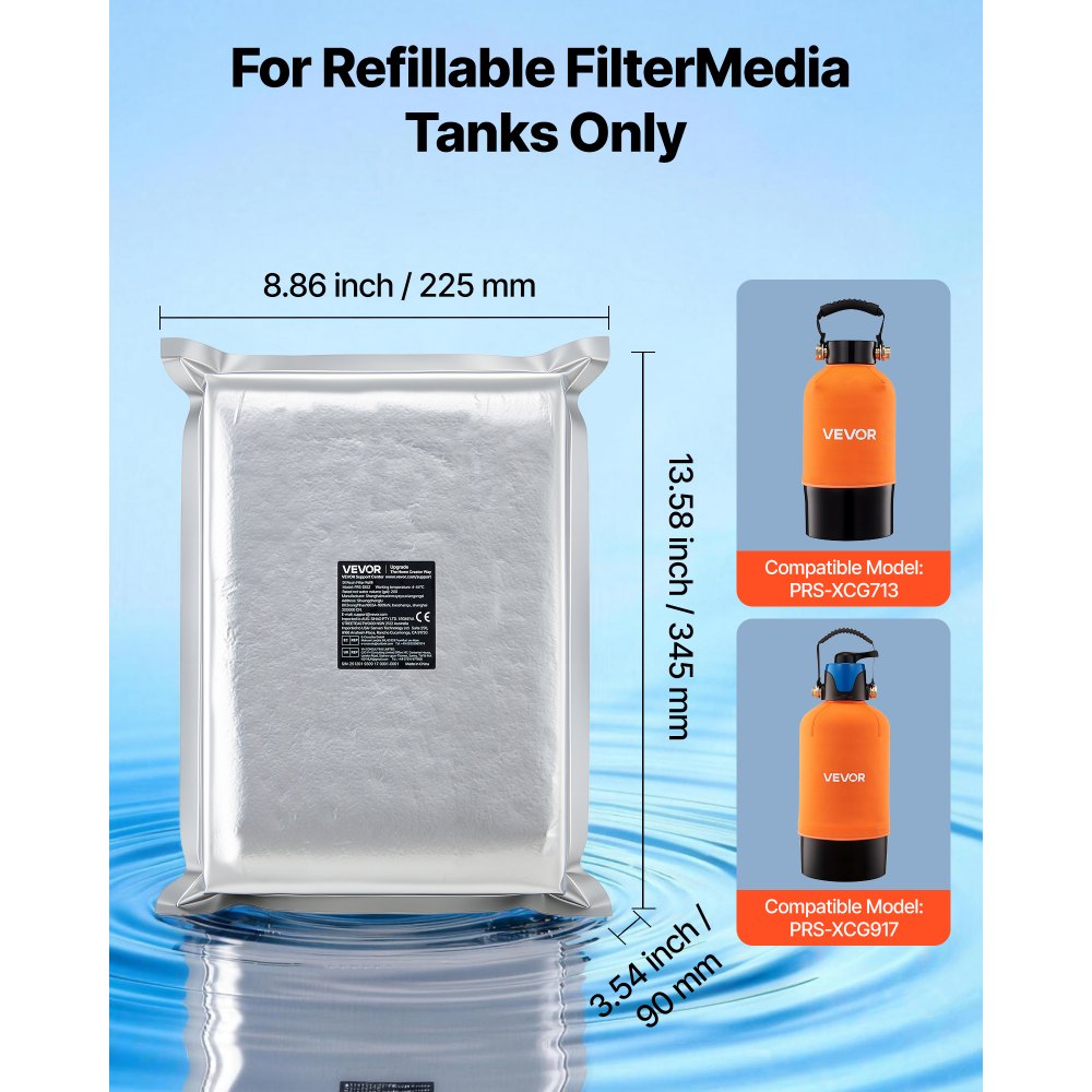 VEVOR Resina de Intercambio Iónico 5 L, Resina Desionizada de Lecho Mixto para Sistema de Lavado Impecable, Repuesto de Filtro DI, para Automóviles, Vehículos Recreativos, Embarcaciones, 1 Paquete