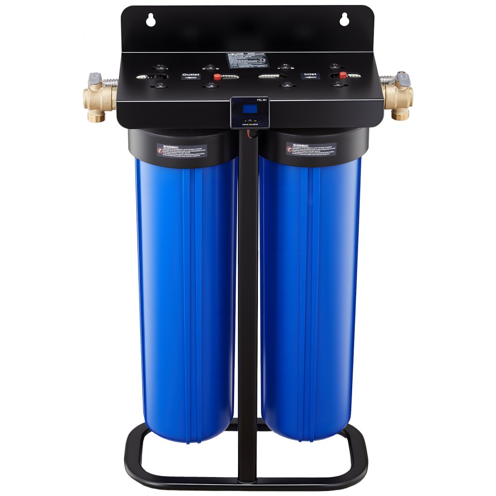 VEVOR Sistema de Agua Desionizada con Resina DI de 2 x 4L, Sistema de Lavado de Coche con Medidor de TDS, Válvula de Derivación, Tipo de Soporte, Desionizador de Agua para Lavado de Autos, Ventanas