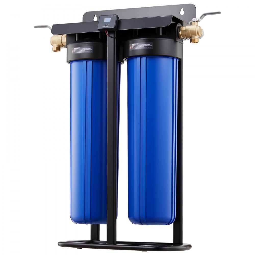 VEVOR Sistema de Agua Desionizada con Resina DI de 2 x 4L, Sistema de Lavado de Coche con Medidor de TDS, Válvula de Derivación, Tipo de Soporte, Desionizador de Agua para Lavado de Autos, Ventanas