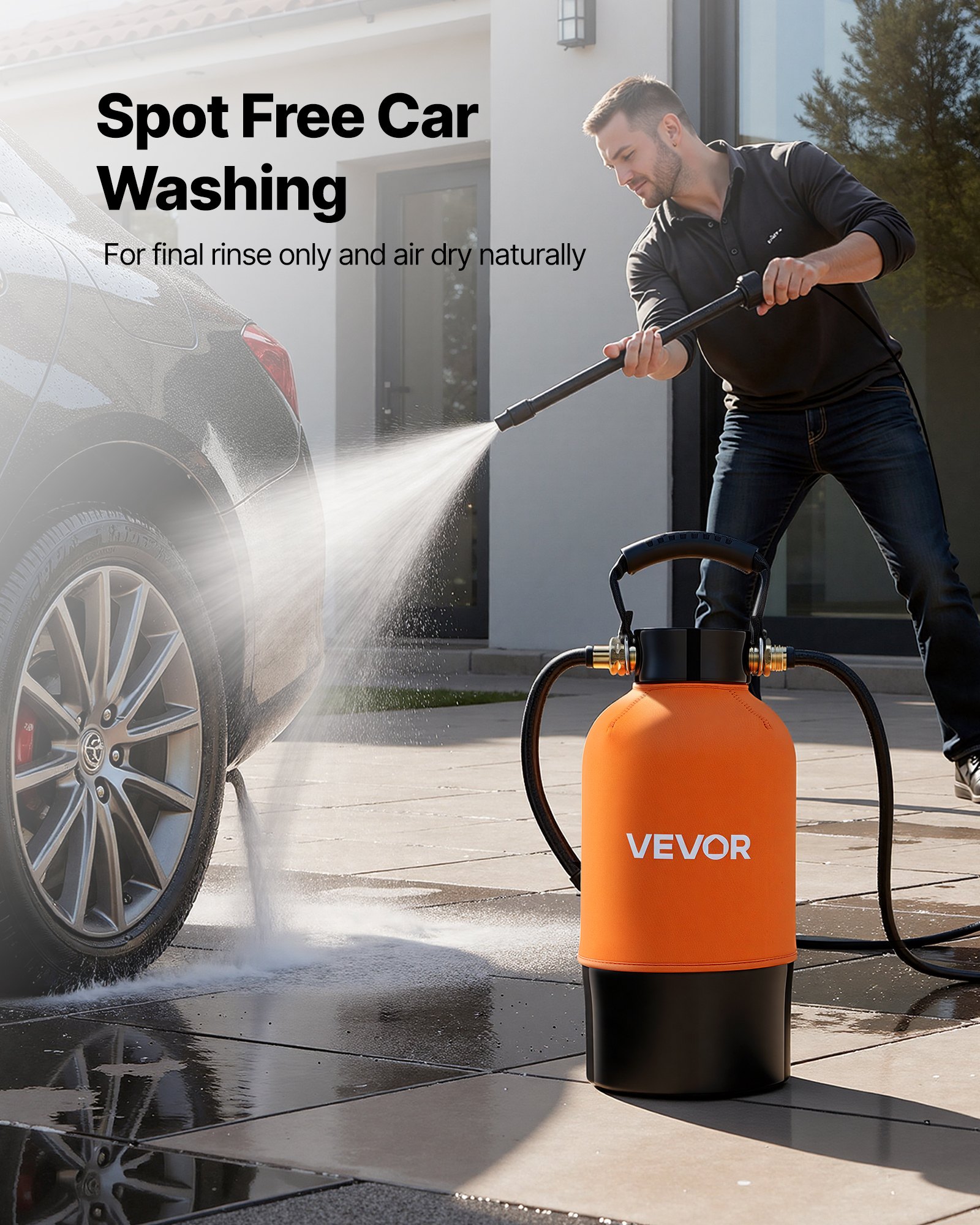 VEVOR Sistema de Agua Desionizada con Resina DI de 5 L, Sistema de Lavado de Coche con Medidor de TDS, Desionizador de Agua para Sistema de Lavado Impecable, para Autos, Casas Rodantes, Ventanas