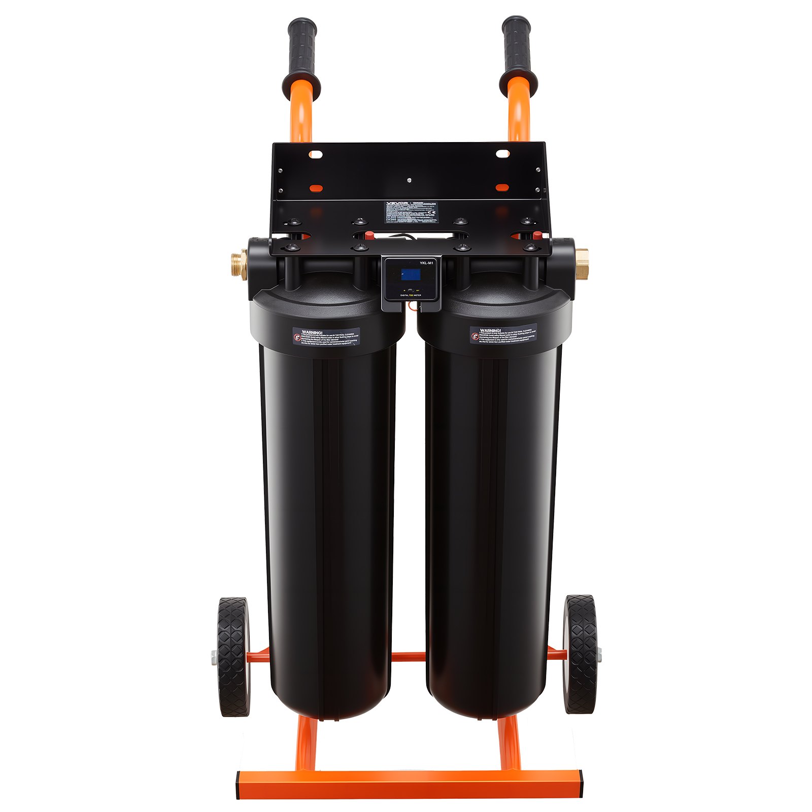 VEVOR Sistema de Agua Desionizada con Resina DI de 2 x 4 L, Sistema de Lavado de Coche con Medidor de TDS, Filtro Desionizador de Agua Portátil y sin Contacto, Tipo de Carrito, para Autos, Ventanas