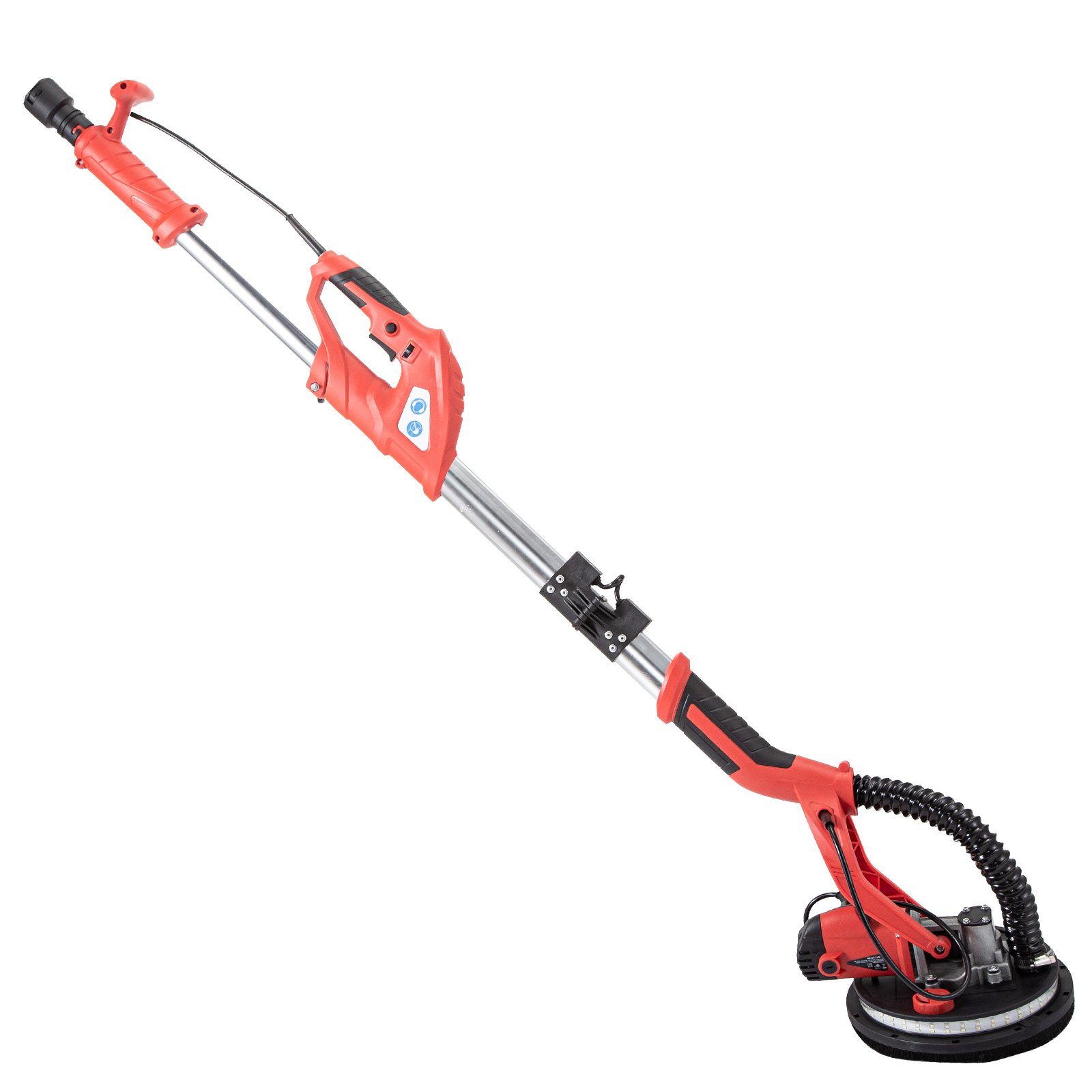 VEVOR Lijadora de Pared 850 W, Pulidora de Obra Seca 850 W, Lijadora Eléctrica para Paredes y Techos, Lijadora Jirafa, Ideal para Lijar Techos y Paredes, Extensible y Plegable, con Tira de Luz LED