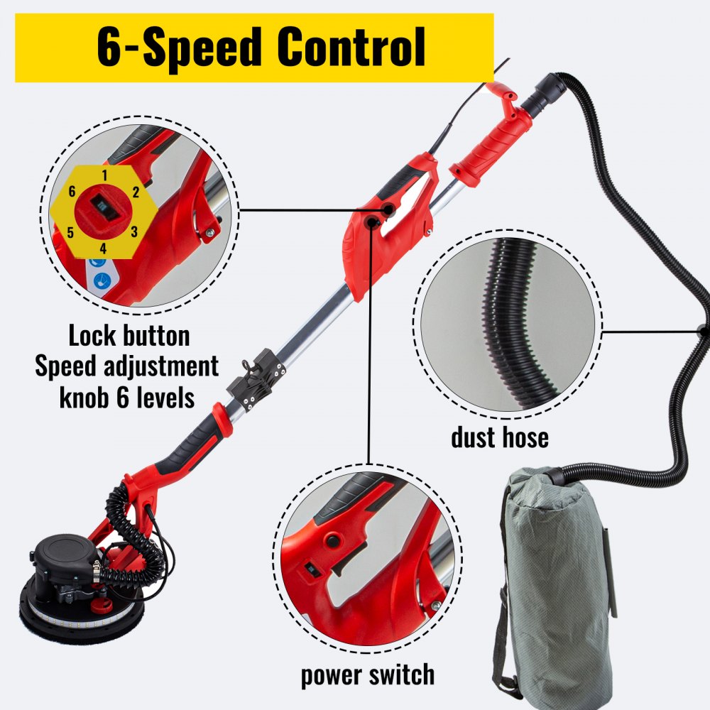 Lijadora De Pared Pulidora De 750 W225 Mmlijadora Plegablecon Bolsa De Vacío