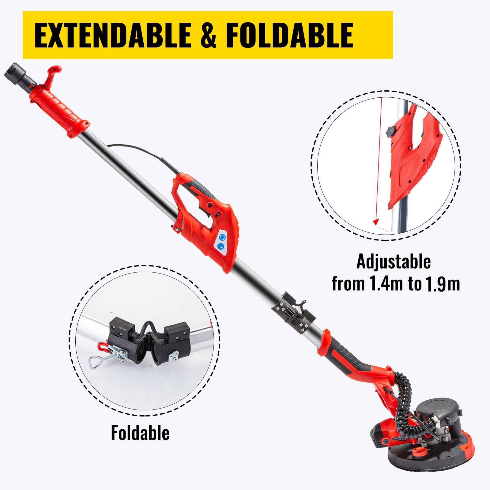 Lijadora De Pared Pulidora De 750 W225 Mmlijadora Plegablecon Bolsa De Vacío