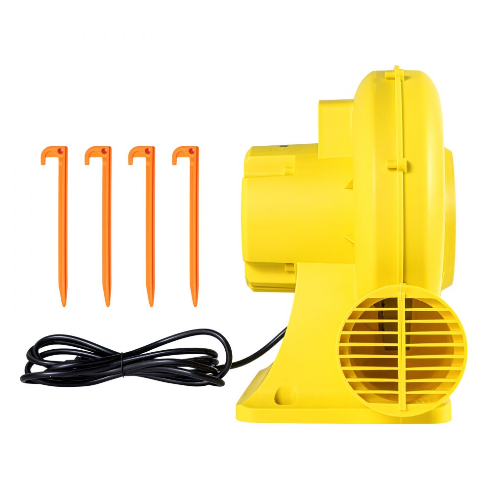 VEVOR Soplador de Aire para Castillos Inflables, 590 W y 690 W, 1,0 HP, Bomba Comercial, Ventilador Eléctrico 2750 RPM, Perfecto a Castillos Inflables, Toboganes de Agua, Amarillo, 360 x 230 x 370 mm
