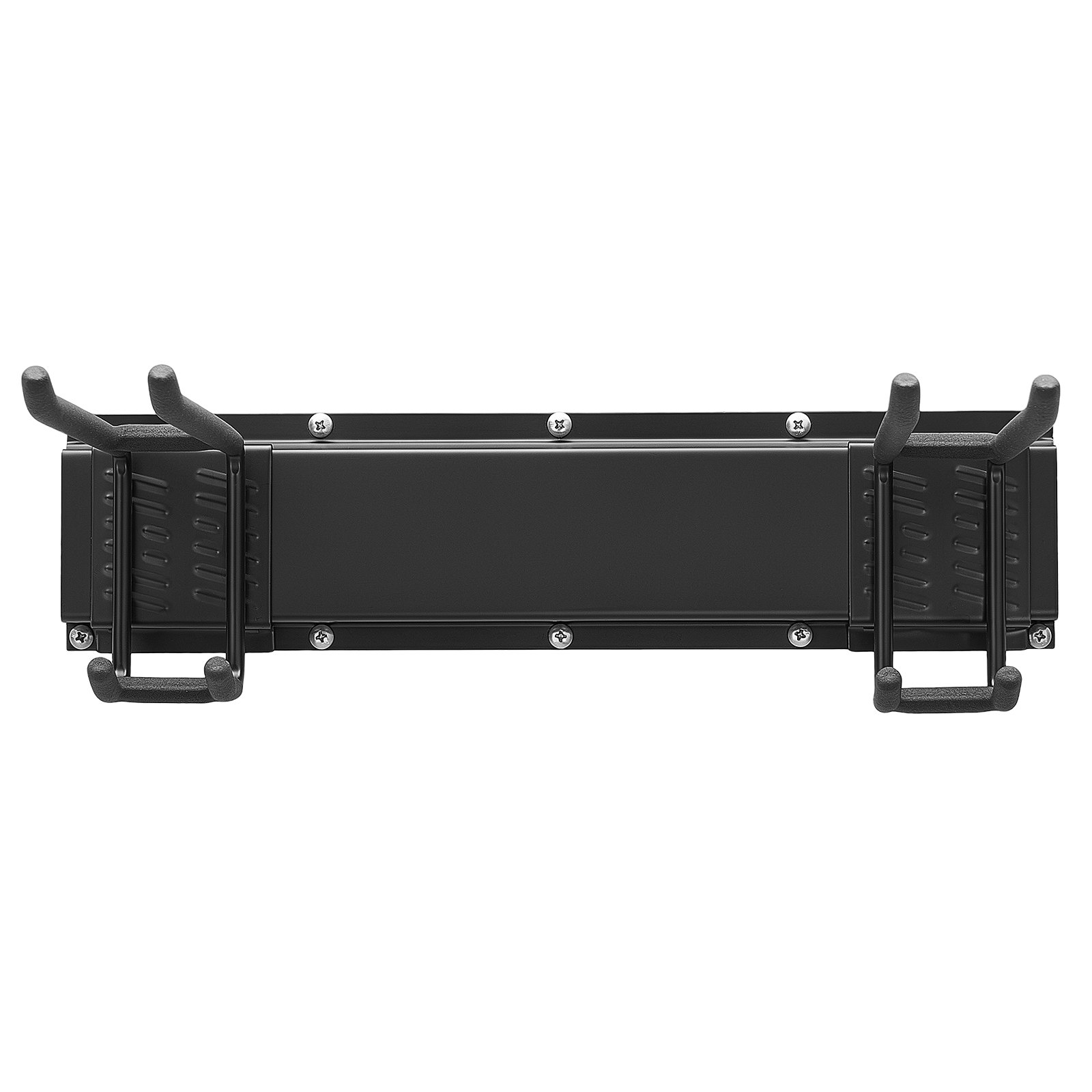 VEVOR Organizador de Herramientas de Pared Capacidad de 544 kg en Total, Acero al Carbono, Estante de Almacenamiento de Pared con 6 Rieles y 16 Ganchos Ajustables, para Garaje Taller Jardín Cobertizo