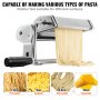 Máquina para hacer Pasta fresca de acero inoxidable Manual VEVOR, rodillos y cortador de fideos