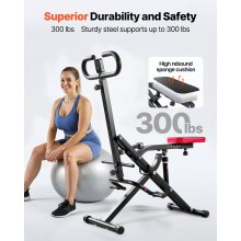 VEVOR Máquina de Sentadillas para Sentadillas Profundas en Casa, Plegable, con Resistencia Ajustable de 12 Niveles, Equipo de Entrenamiento en Casa para Glúteos y Piernas, 900 x 580 x 1120 mm
