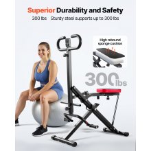 VEVOR Máquina de Sentadillas para Sentadillas Profundas en Casa, Plegable, 5 Niveles, con 2 Bandas de Resistencia de Alta Resistencia, para Glúteos y Piernas, Carga 136 kg, 900 x 580 x 1120 mm