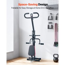 VEVOR Máquina de Sentadillas para Sentadillas Profundas en Casa, Plegable, 5 Niveles, con 2 Bandas de Resistencia de Alta Resistencia, para Glúteos y Piernas, Carga 136 kg, 900 x 580 x 1120 mm