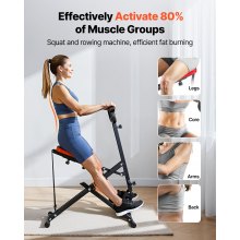 VEVOR Máquina de Sentadillas para Sentadillas Profundas, Plegable, Asiento Ajustable 5 Niveles, Equipo de Entrenamiento en Casa para Glúteos y Piernas, Negro, 900 x 580 x 1120 mm, Carga 136 kg