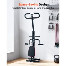 VEVOR Máquina de Sentadillas para Sentadillas Profundas, Plegable, Asiento Ajustable 5 Niveles, Equipo de Entrenamiento en Casa para Glúteos y Piernas, Negro, 900 x 580 x 1120 mm, Carga 136 kg