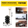 VEVOR Gato Neumático de Aire con Capacidad de 3 T, Gato de Aire para Coche Altura 150-400 mm, Gato Neumático Taller con Mango, Triple Bolsa de Gato Neumático, Gato Neumático para Automóviles, Blanco