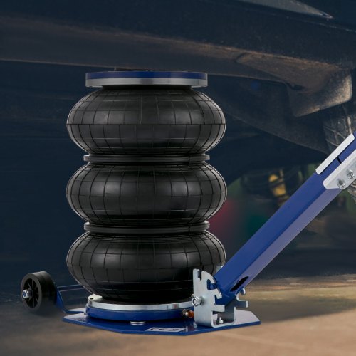 VEVOR Gato Neumático de Aire con Capacidad de 3 T, Gato de Aire para Coche Altura 150-400 mm, Gato Neumático Taller con Mango, Triple Bolsa de Gato Neumático, Gato Neumático para Automóviles, Azul
