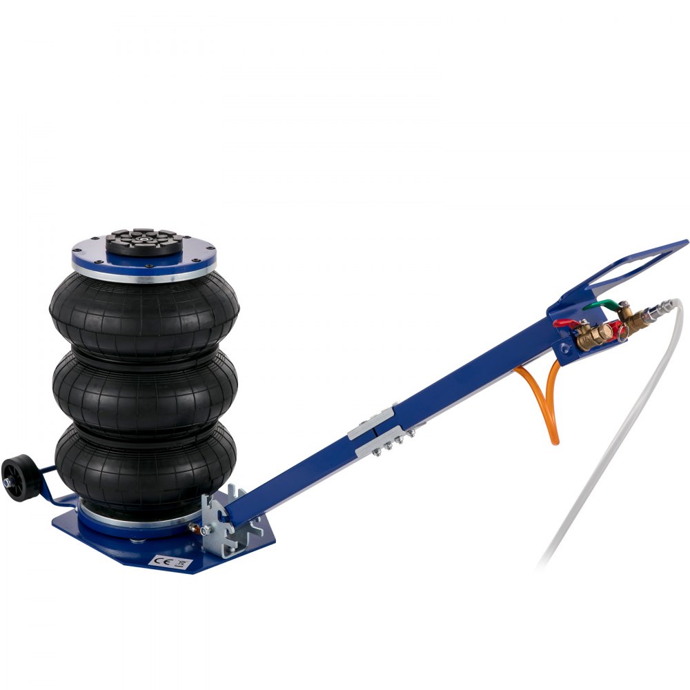 VEVOR Gato Neumático de Aire con Capacidad de 3 T, Gato de Aire para Coche Altura 150-400 mm, Gato Neumático Taller con Mango, Triple Bolsa de Gato Neumático, Gato Neumático para Automóviles, Azul