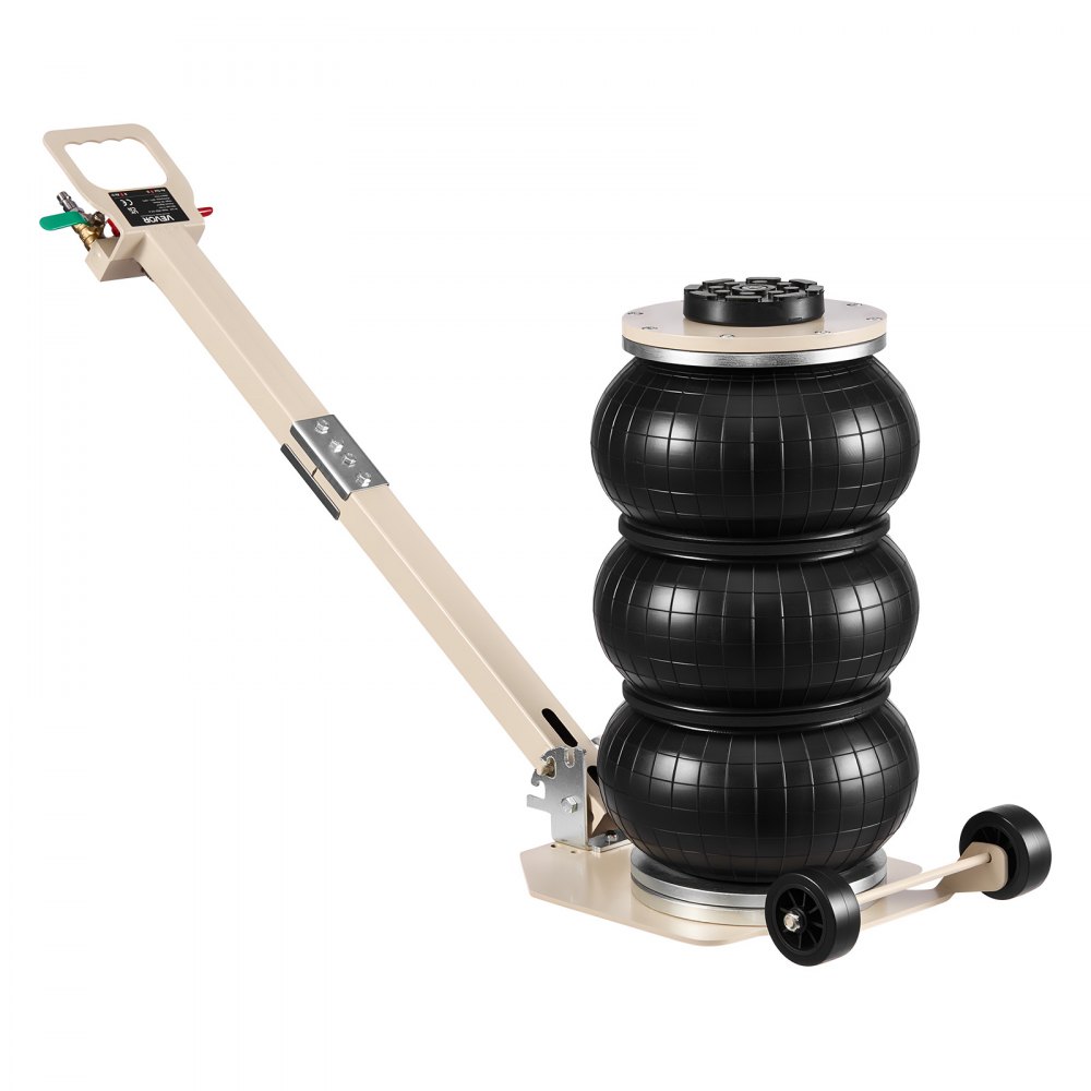 VEVOR Gato Neumático para Coches 3 T, con 6 Tubos de Acero y Manivela Ajustable, Altura de Elevación 140 a 450 mm, para Cambios de Neumáticos y Reparaciones de Vehículo, 1100 x 268 x 140–450 mm