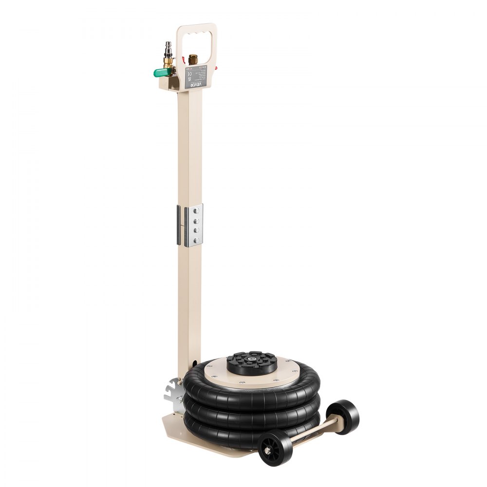 VEVOR Gato Neumático para Coches 3 T, con 6 Tubos de Acero y Manivela Ajustable, Altura de Elevación 140 a 450 mm, para Cambios de Neumáticos y Reparaciones de Vehículo, 1100 x 268 x 140–450 mm