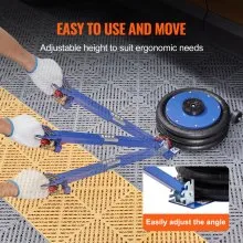 VEVOR Gato Neumático Carga de 5T Elevación de 140-450 mm Gato de Aire para Coche 0,8-1,0 MPa con 3 Cojines de Aire Mango Ajustable Elevador Rápido para Reparación Mantenimiento Coche SUV Taller Garaje