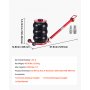 VEVOR Gato Neumático para Coches de 5 T, con 6 Tubos de Acero y Mango Largo Ajustable, Altura de Elevación de 140 a 464 mm, para Coches, SUV y Camionetas, 1210 x 325 x 140-464 mm, Color Rojo