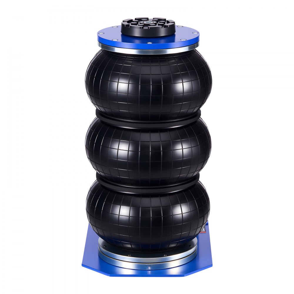VEVOR Gato Neumático de 3 T con 6 Tubos de Acero, Mango Corto y Triple Bolsa de Aire, Altura Máxima de Elevación de 45 cm, para Coches, SUV, Camionetas y Talleres, 510 x 268 x 140–450 mm, Azul
